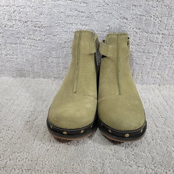 Chaco Cataluna Womens US 6 Moss Olive Green Waterproof Leather Ankle Strap Clogs - Picture 4 of 10